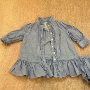 Ralph lauren infant dress with diaper cover. Size 3months